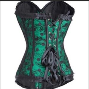 Sexy green and black corset